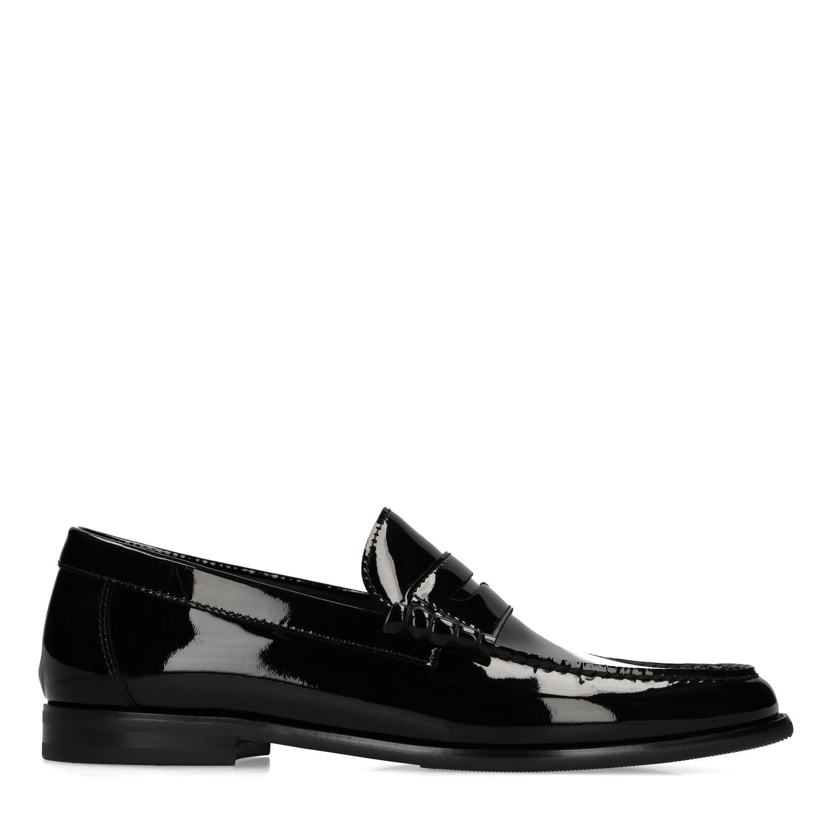 Schwarze Leder-Loafer mit Nieten