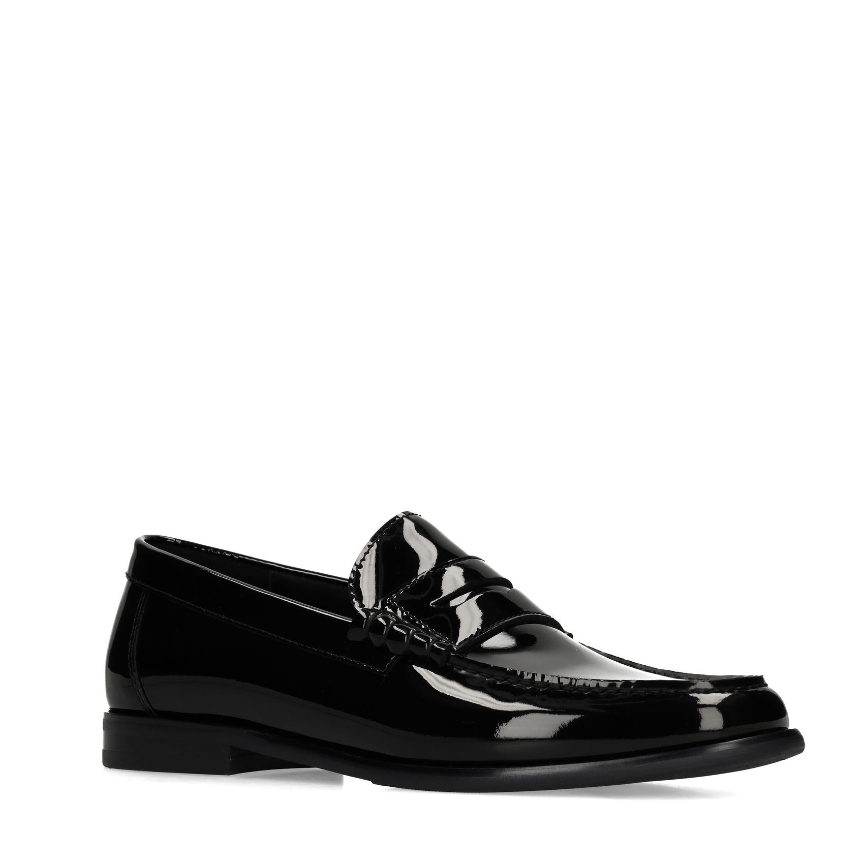Schwarze Leder-Loafer mit Nieten