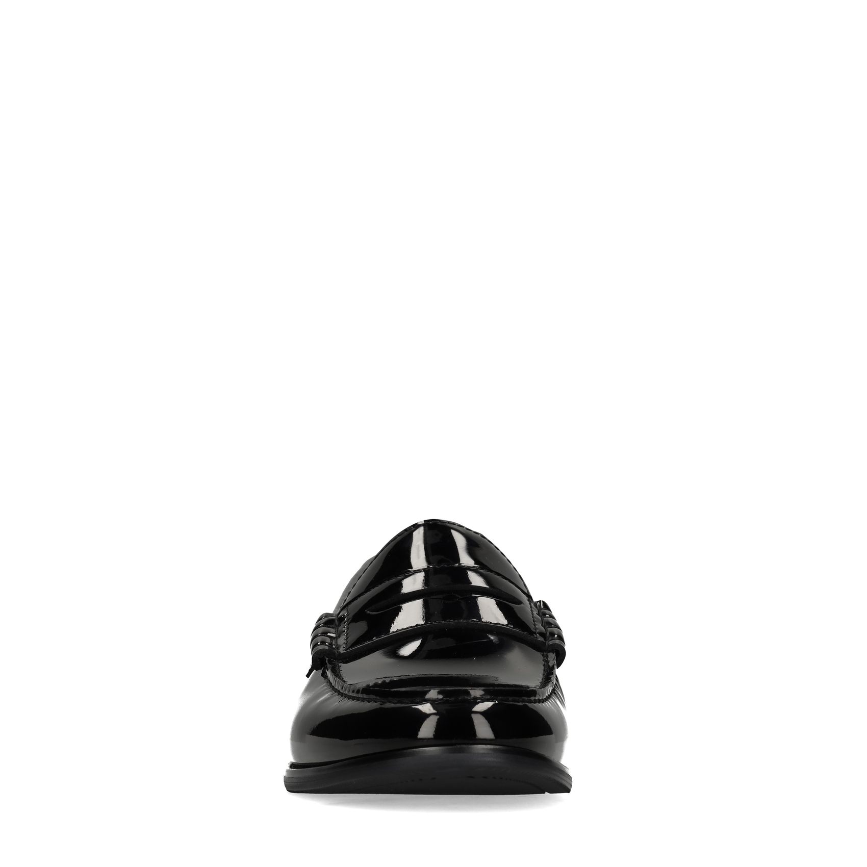 Schwarze Leder-Loafer mit Nieten