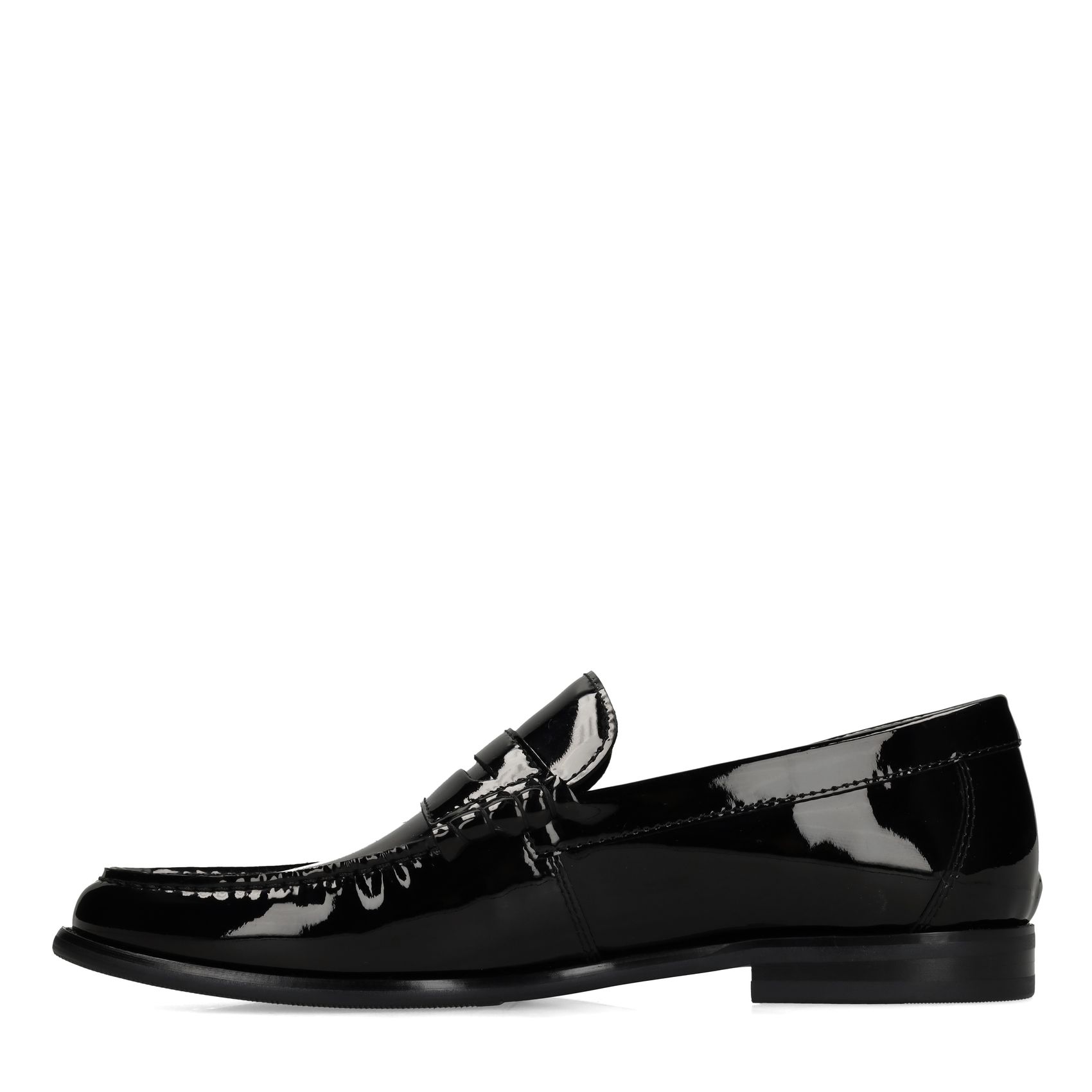Schwarze Leder-Loafer mit Nieten