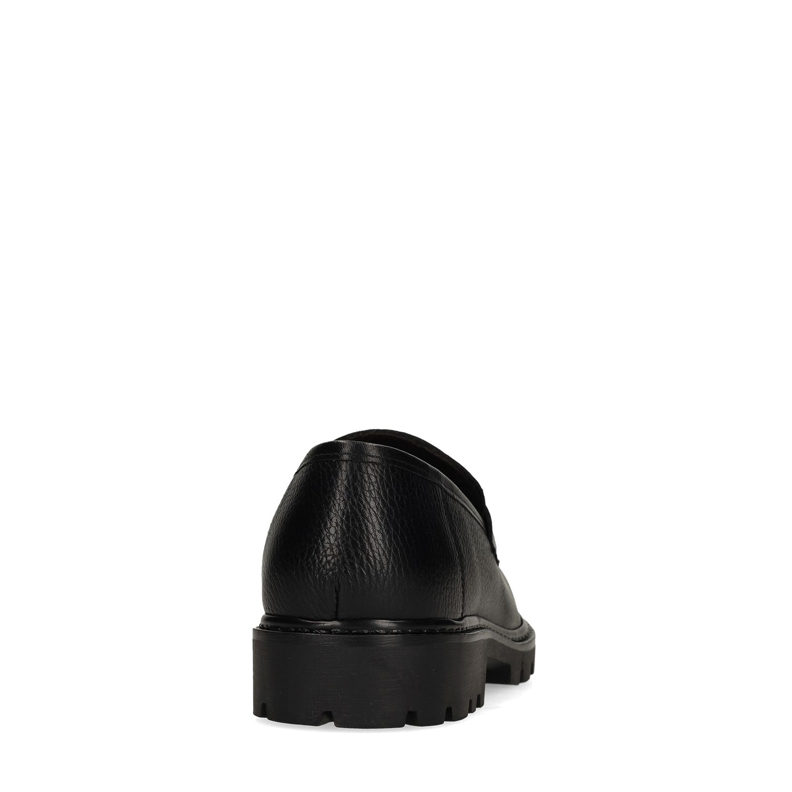 Zwarte chunky leren loafers