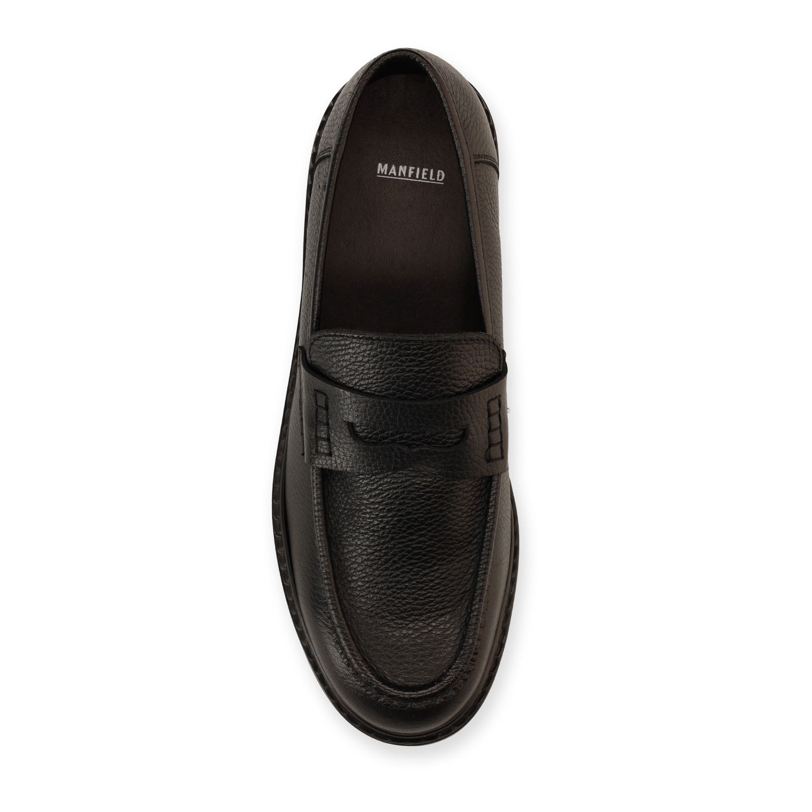 Zwarte chunky leren loafers