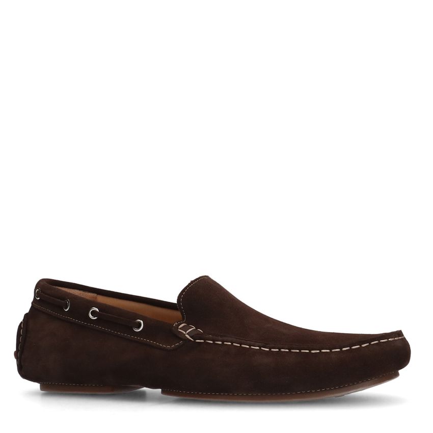 Bruine suède loafers