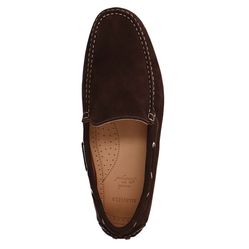 Bruine suède loafers