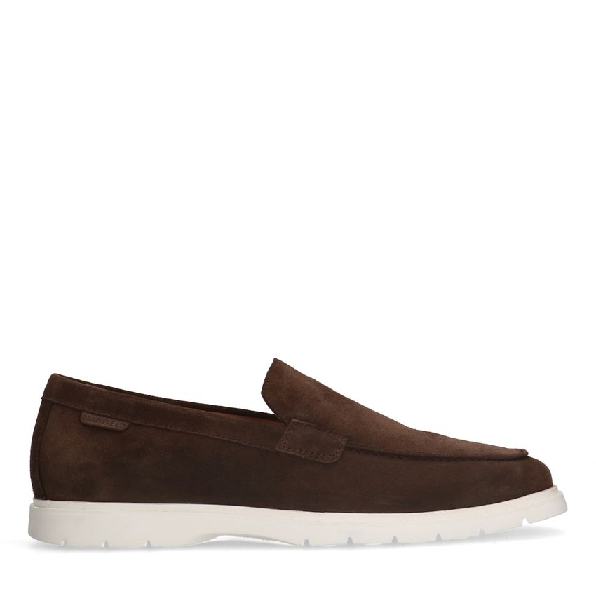 Bruine suède loafers