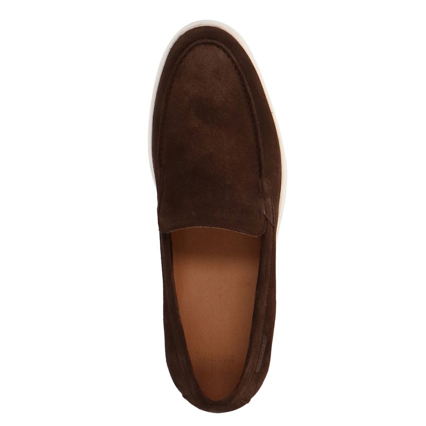 Bruine suède loafers