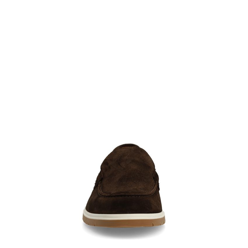 Bruine suède loafers