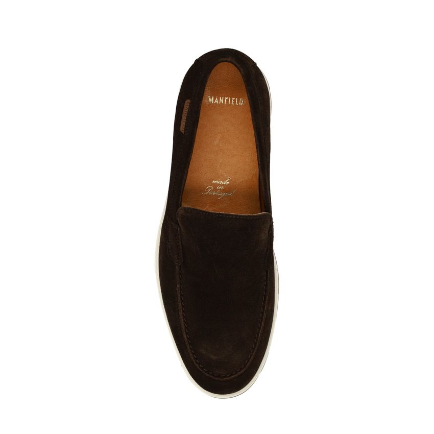 Bruine suède loafers
