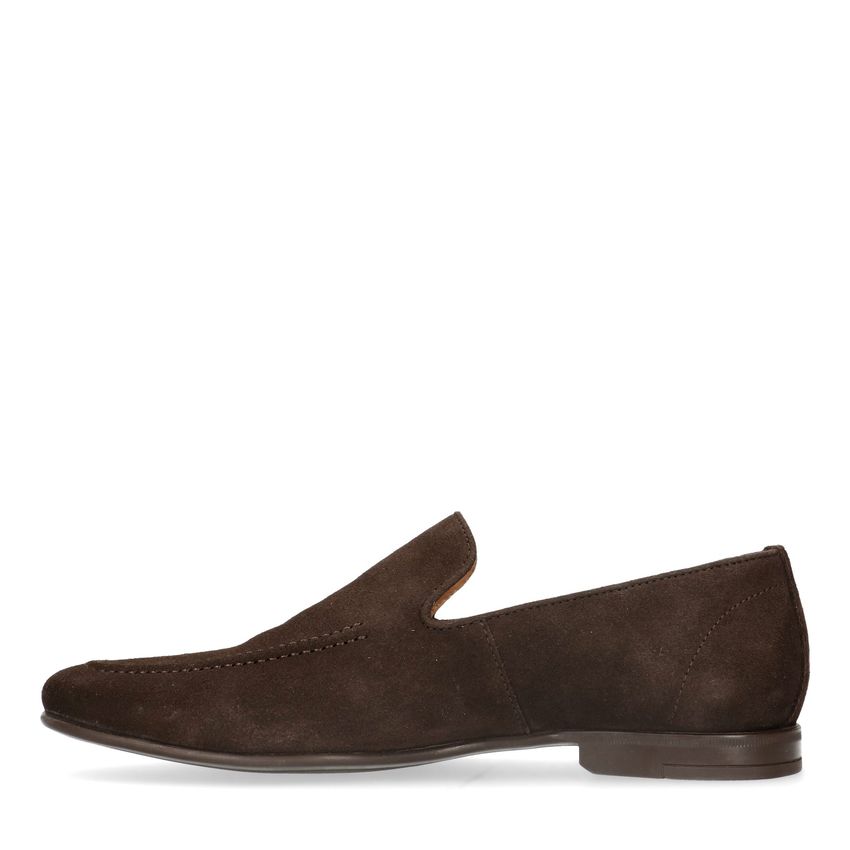 Donkerbruine suède loafers