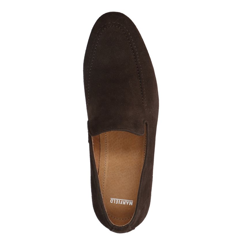 Donkerbruine suède loafers