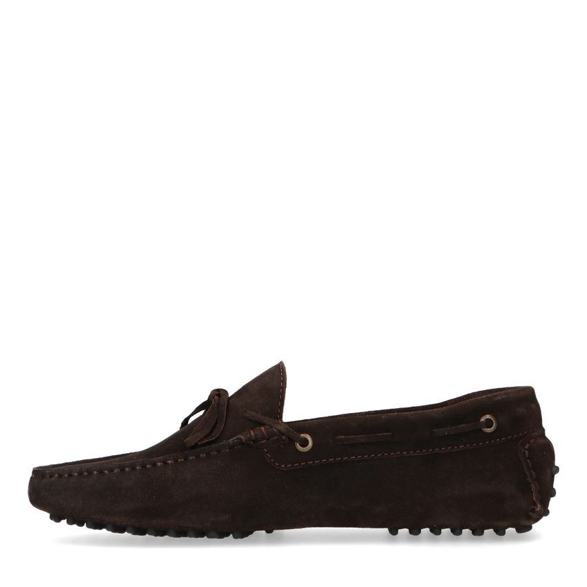 Donkerbruine suède loafers