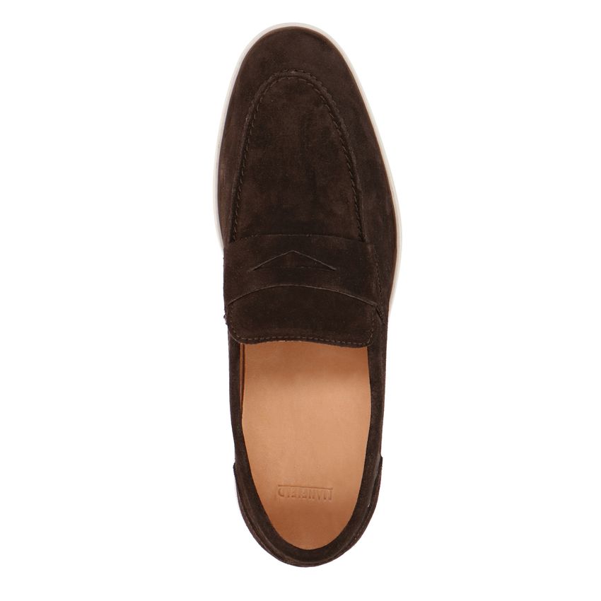 Bruine suède loafers