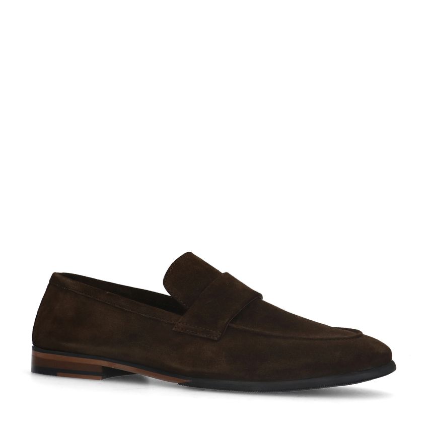 Braune Veloursleder-Loafer