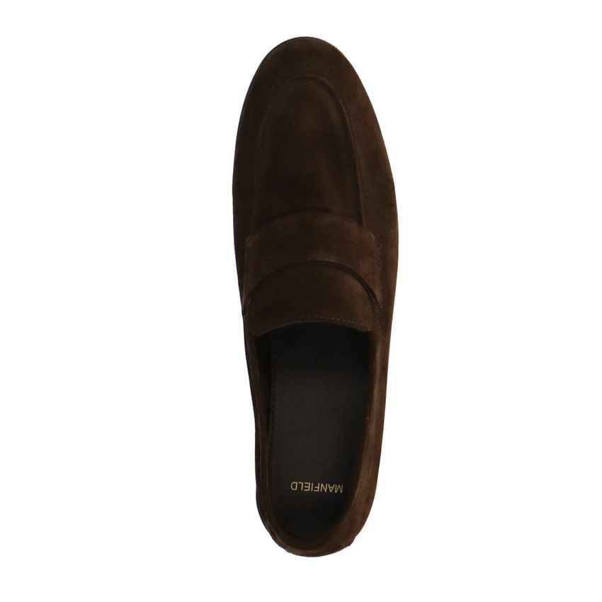 Bruine suède loafers