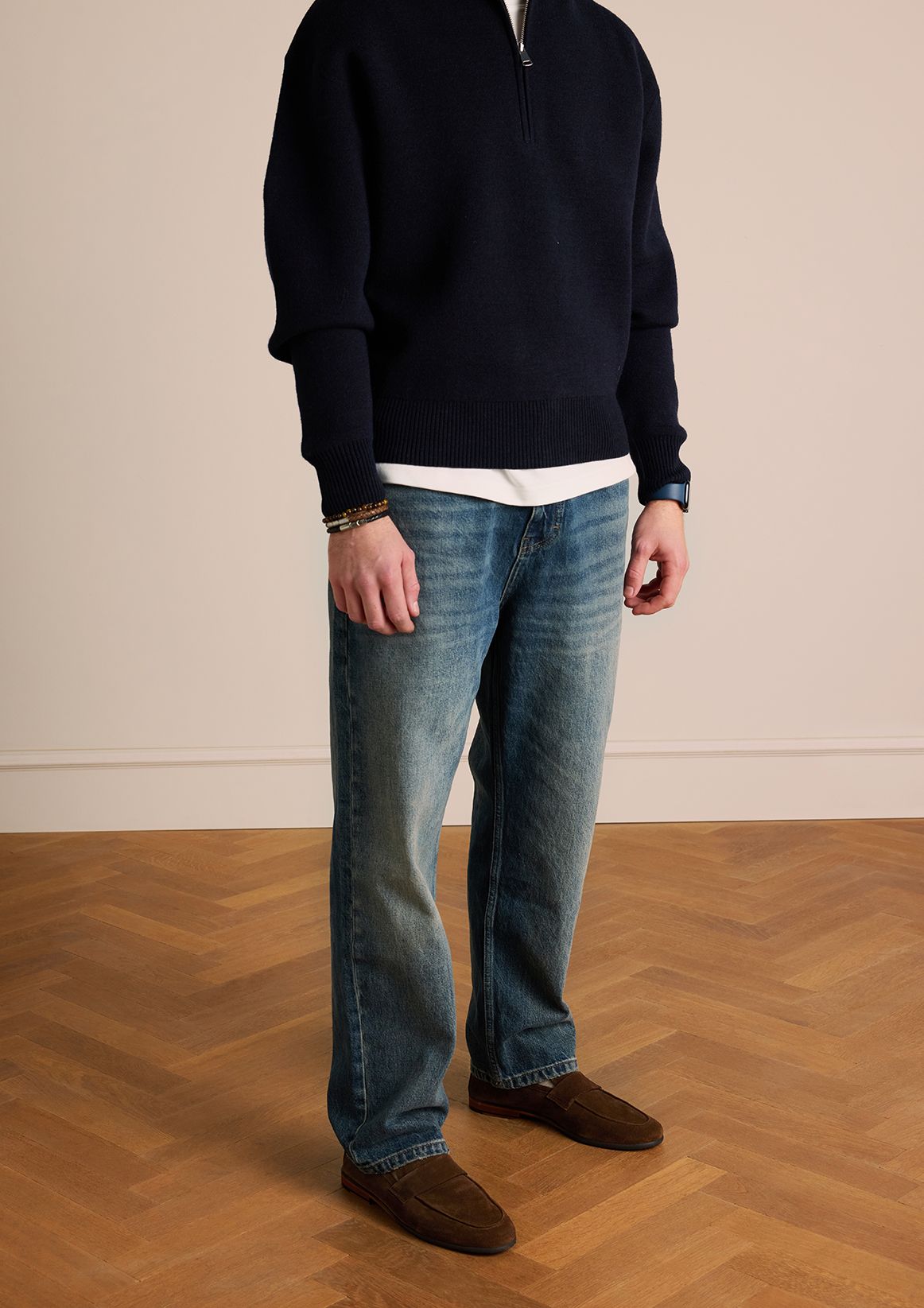Braune Veloursleder-Loafer