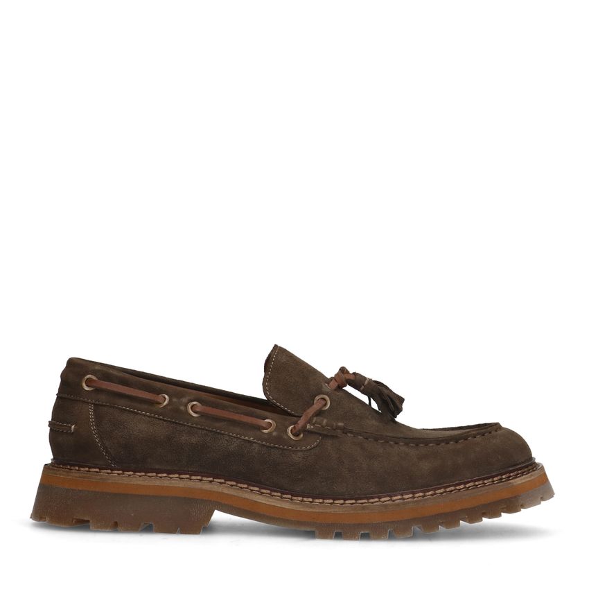 Bruine leren loafers