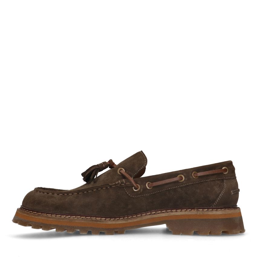 Bruine leren loafers