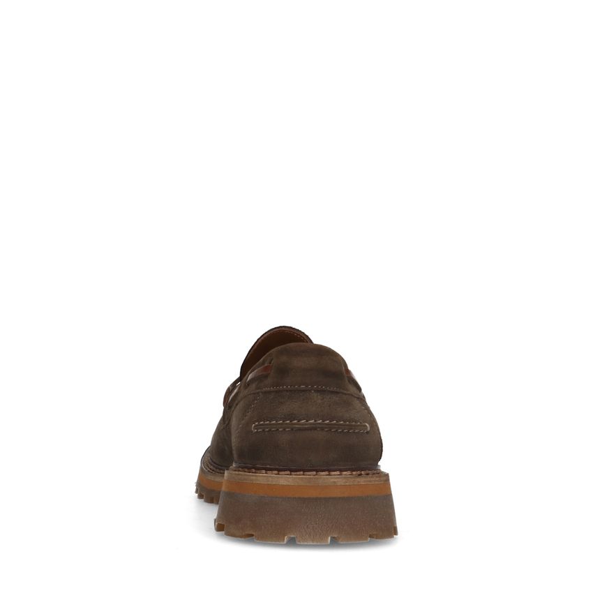 Bruine leren loafers