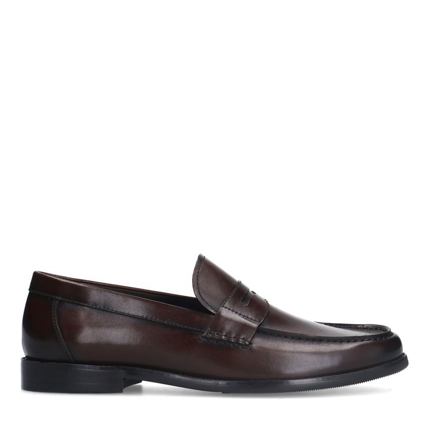 Dunkelbraune Leder-Loafer