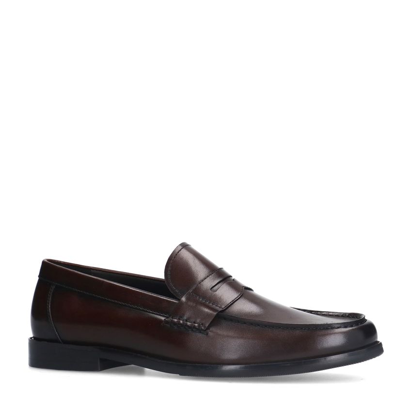 Dunkelbraune Leder-Loafer
