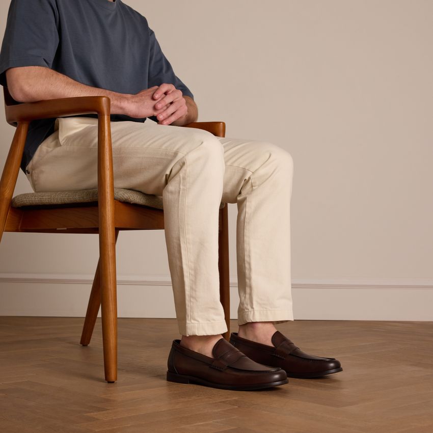Dunkelbraune Leder-Loafer