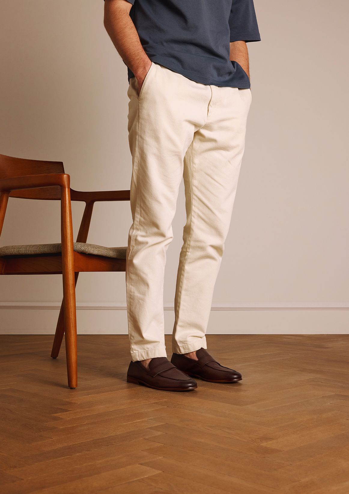 Bruine leren loafers