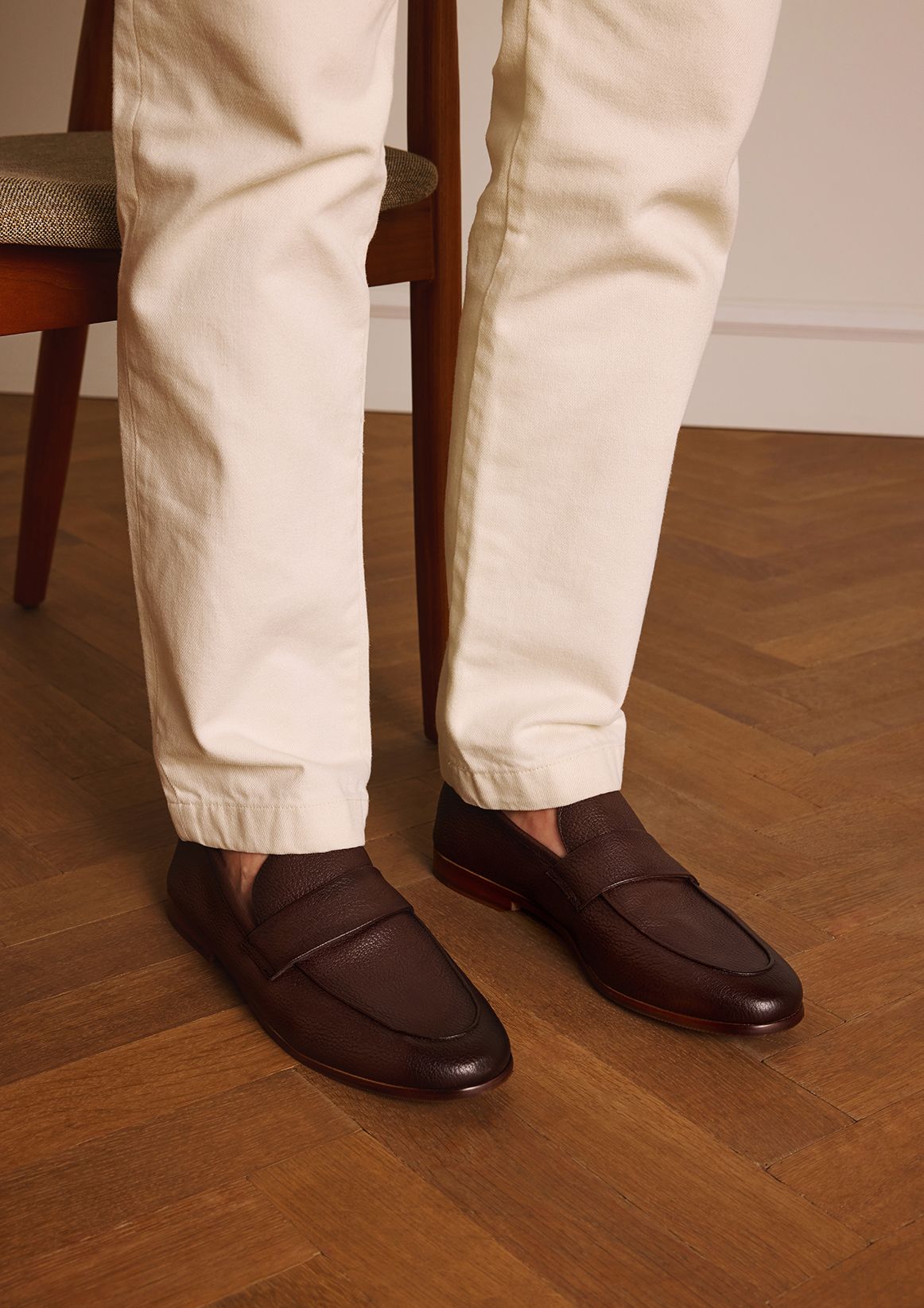 Bruine leren loafers