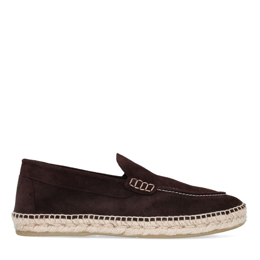 Donkerbruine suède espadrilles