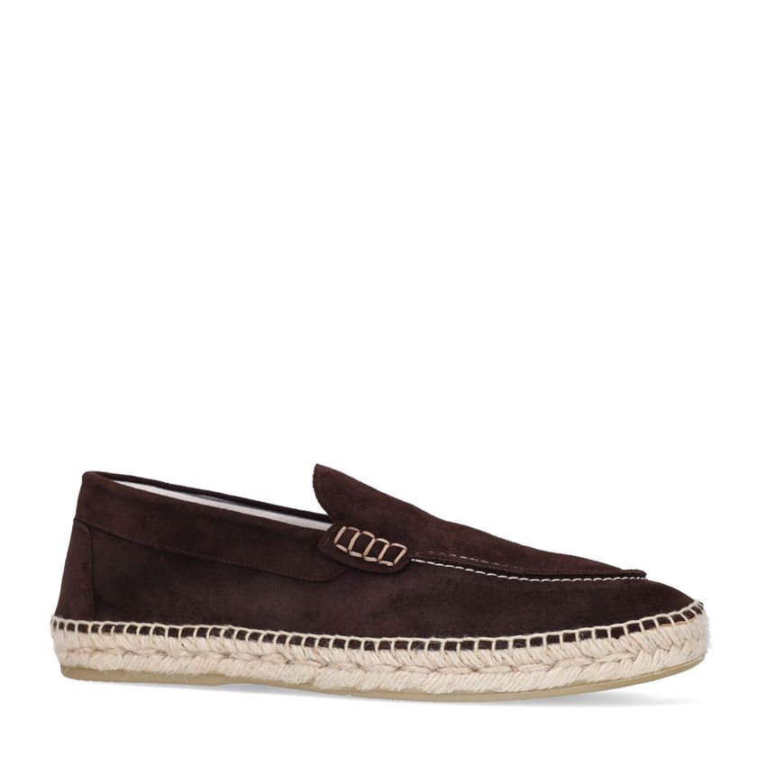 Donkerbruine suède espadrilles