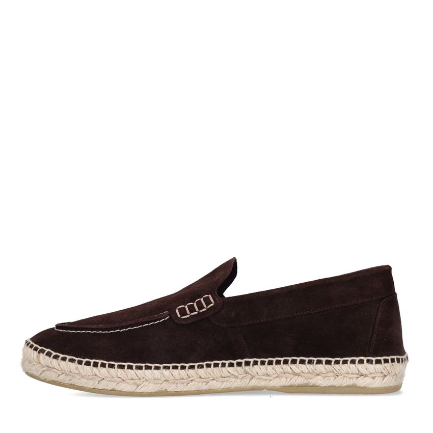 Donkerbruine suède espadrilles