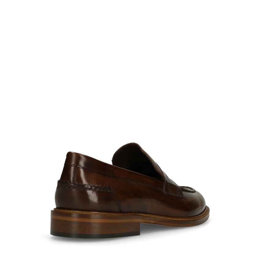 Bruine leren Loafers