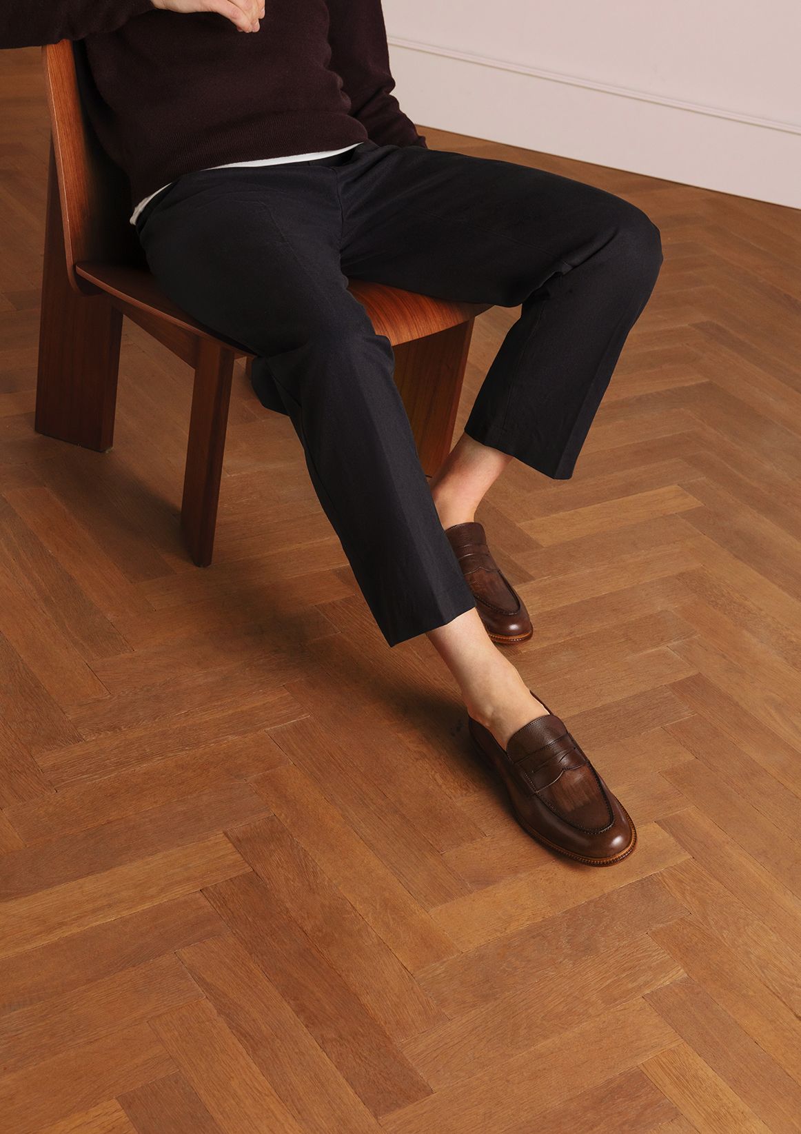 Braune Leder-Loafer