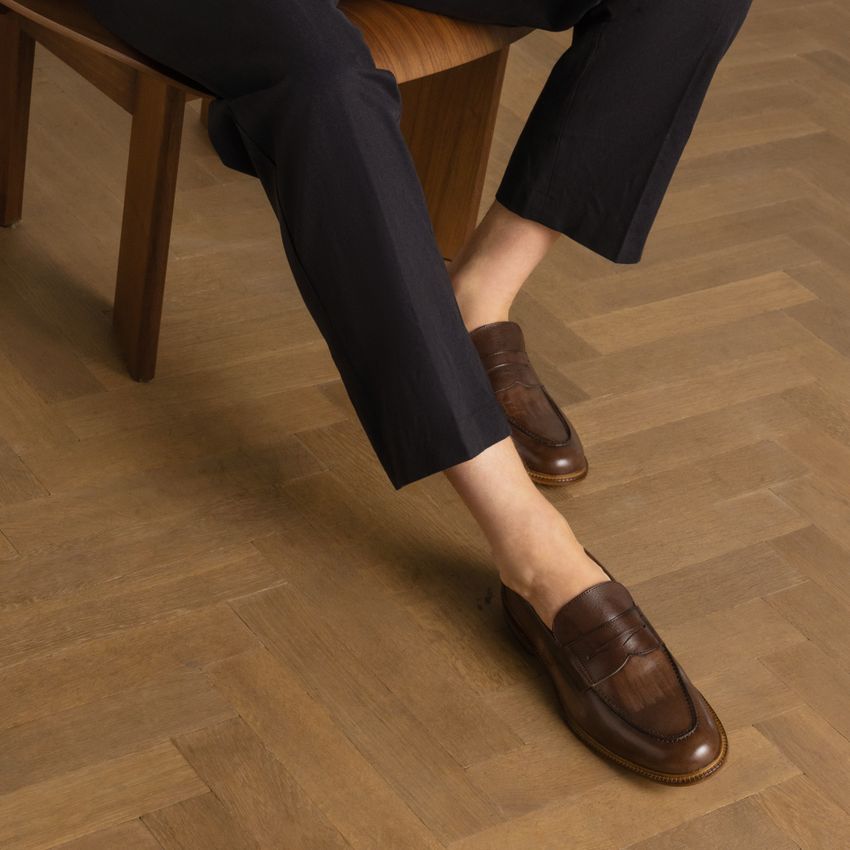 Braune Leder-Loafer