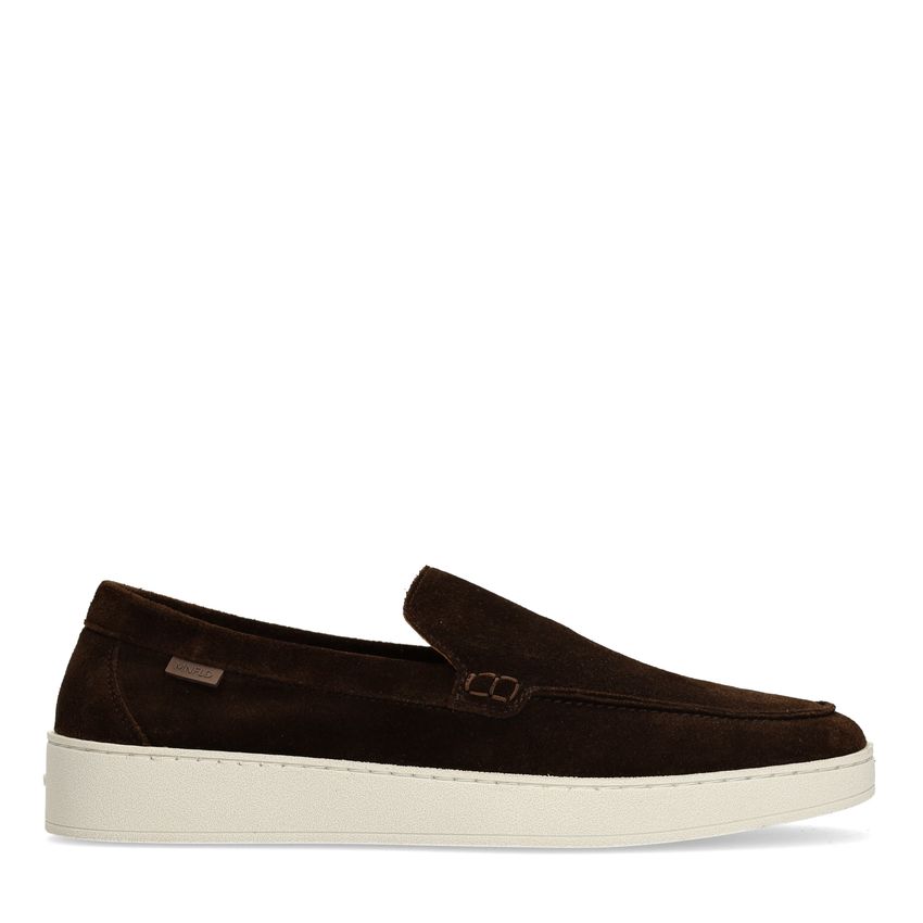 Bruine suède loafers