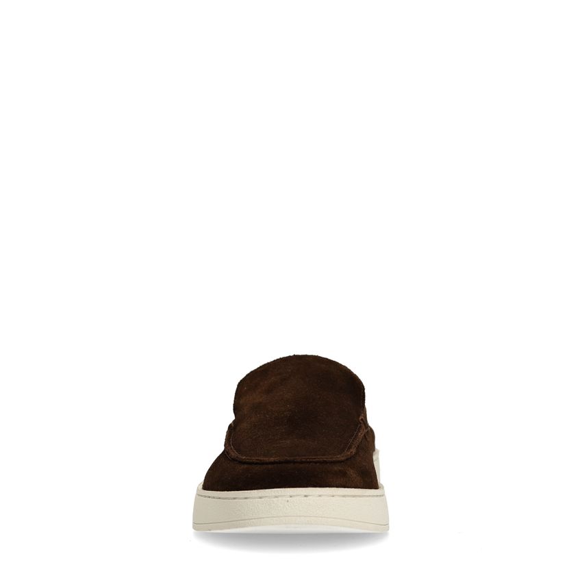 Bruine suède loafers