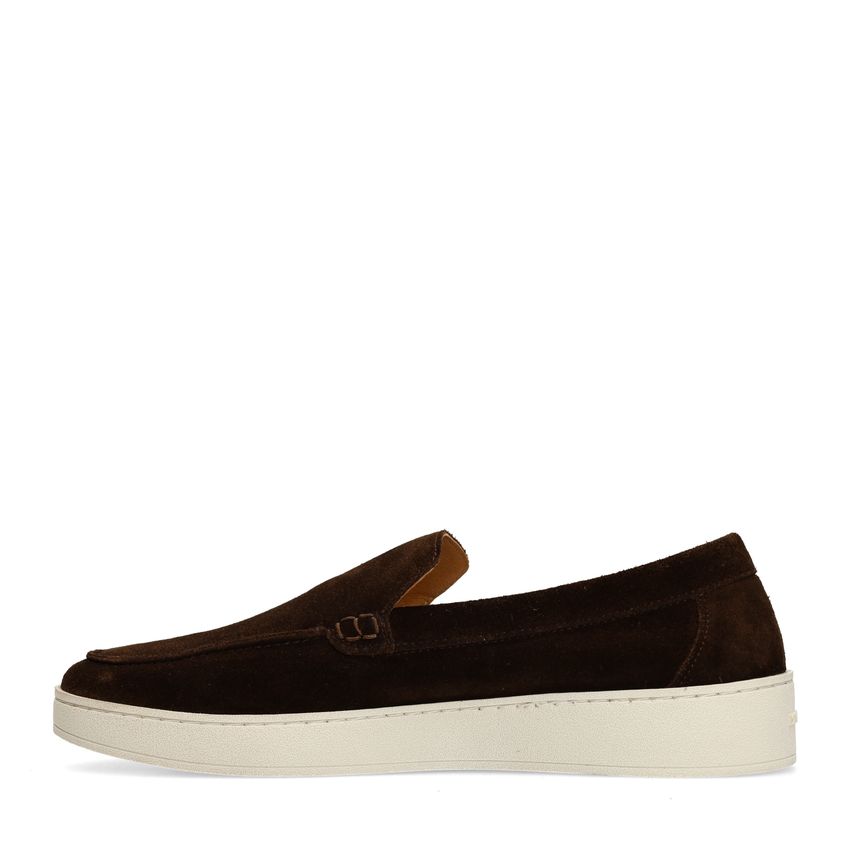 Bruine suède loafers