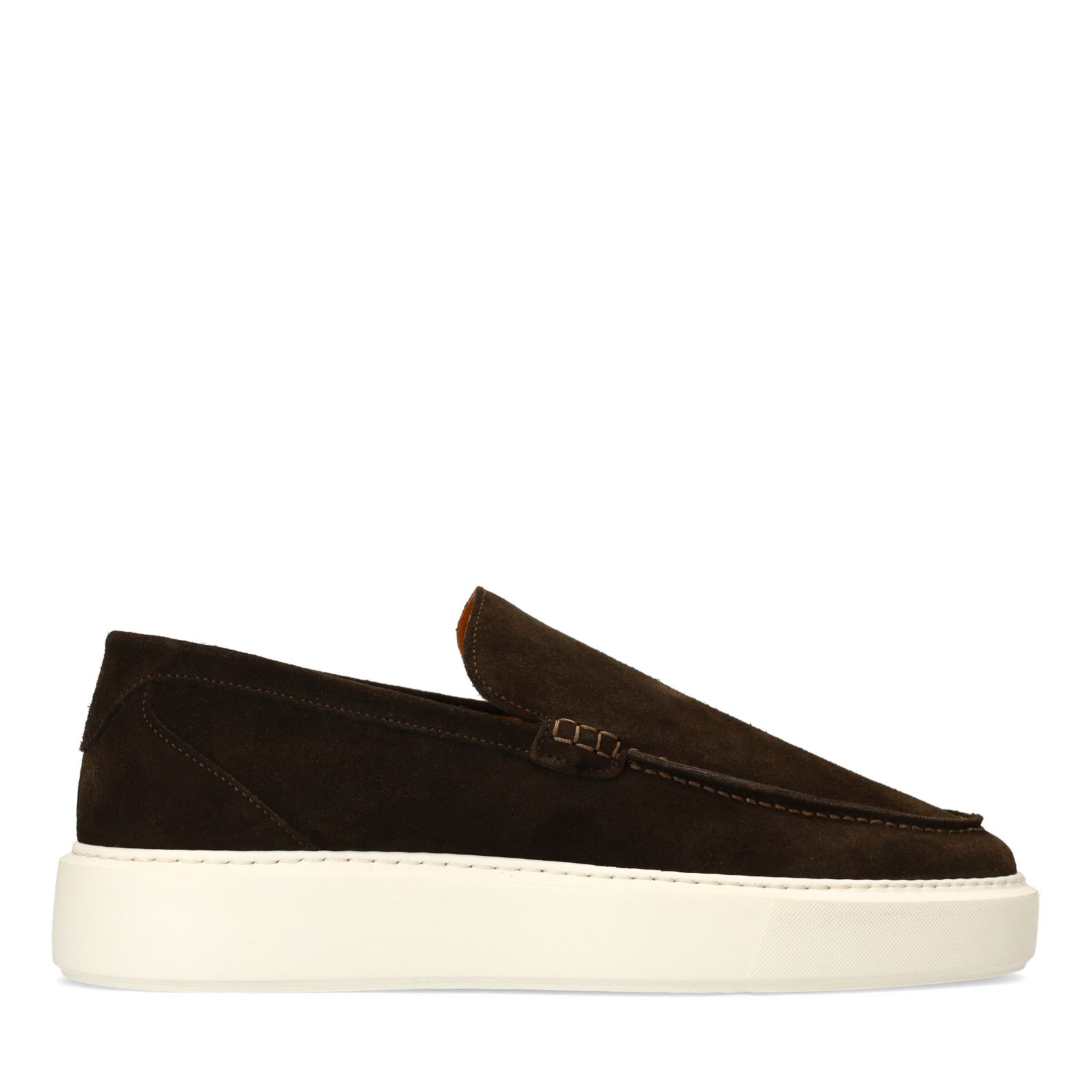 Bruine suède loafers