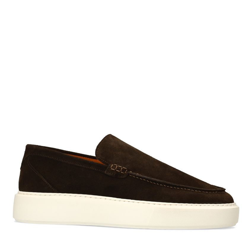 Bruine suède loafers