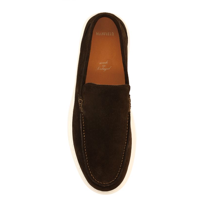 Bruine suède loafers