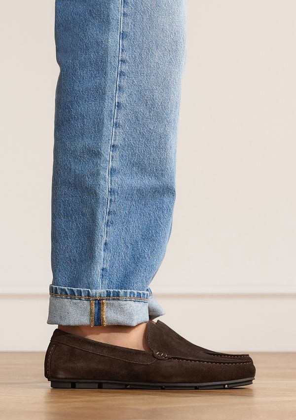Donkerbruine suède loafers
