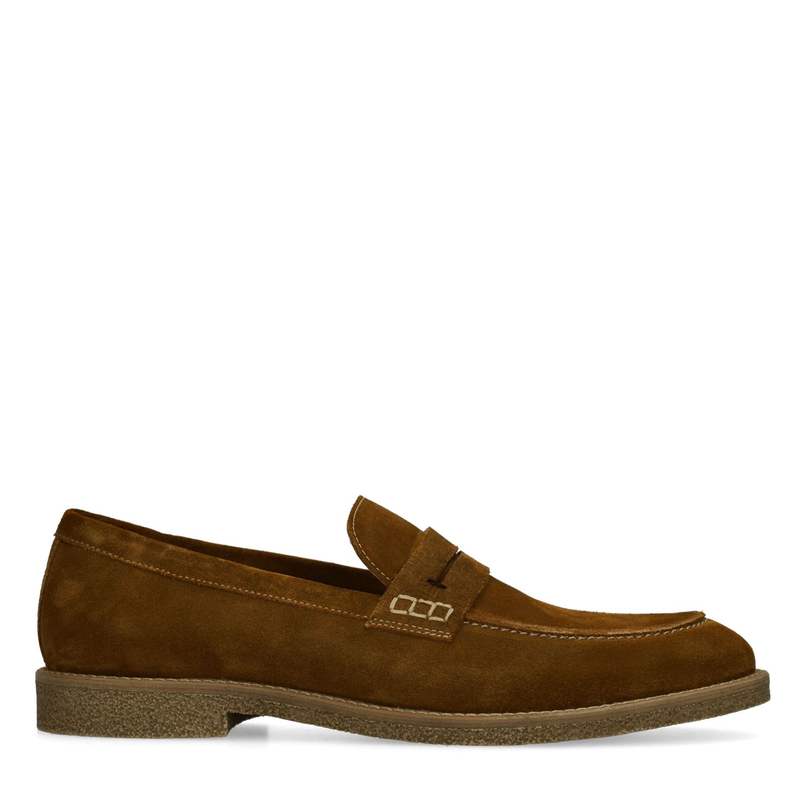 Bruine suède loafers