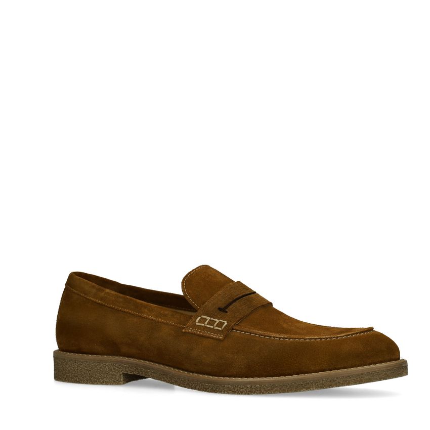 Braune Veloursleder-Loafer