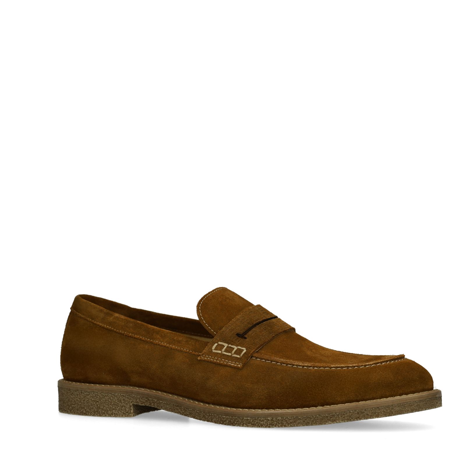 Bruine suède loafers