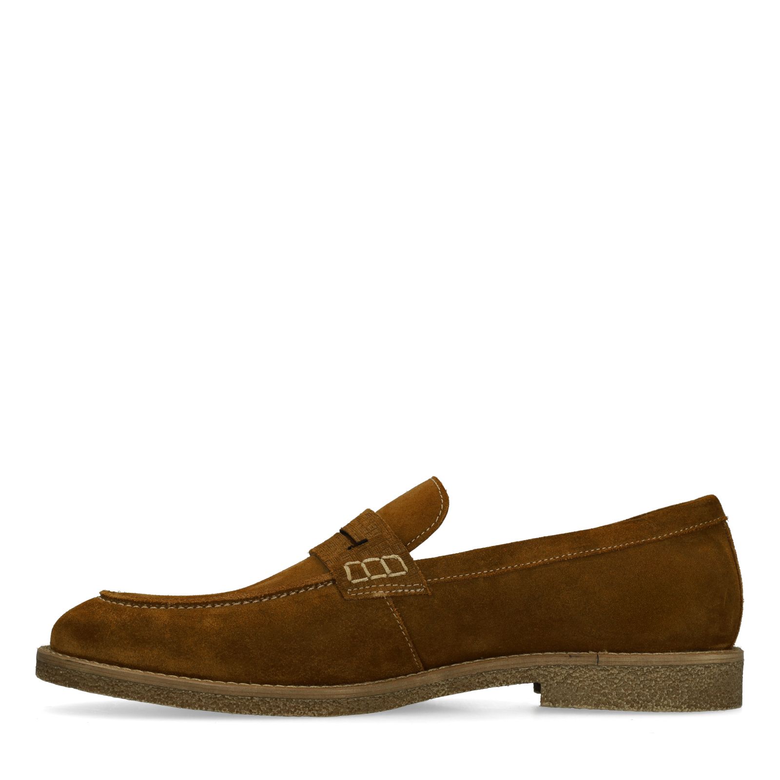 Bruine suède loafers
