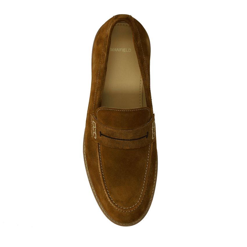 Braune Veloursleder-Loafer