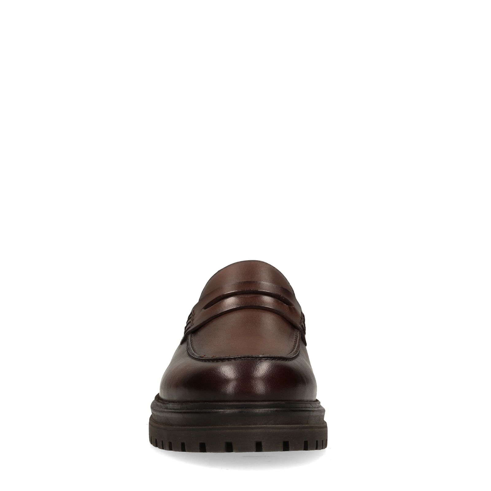 Donkerbruine leren loafers