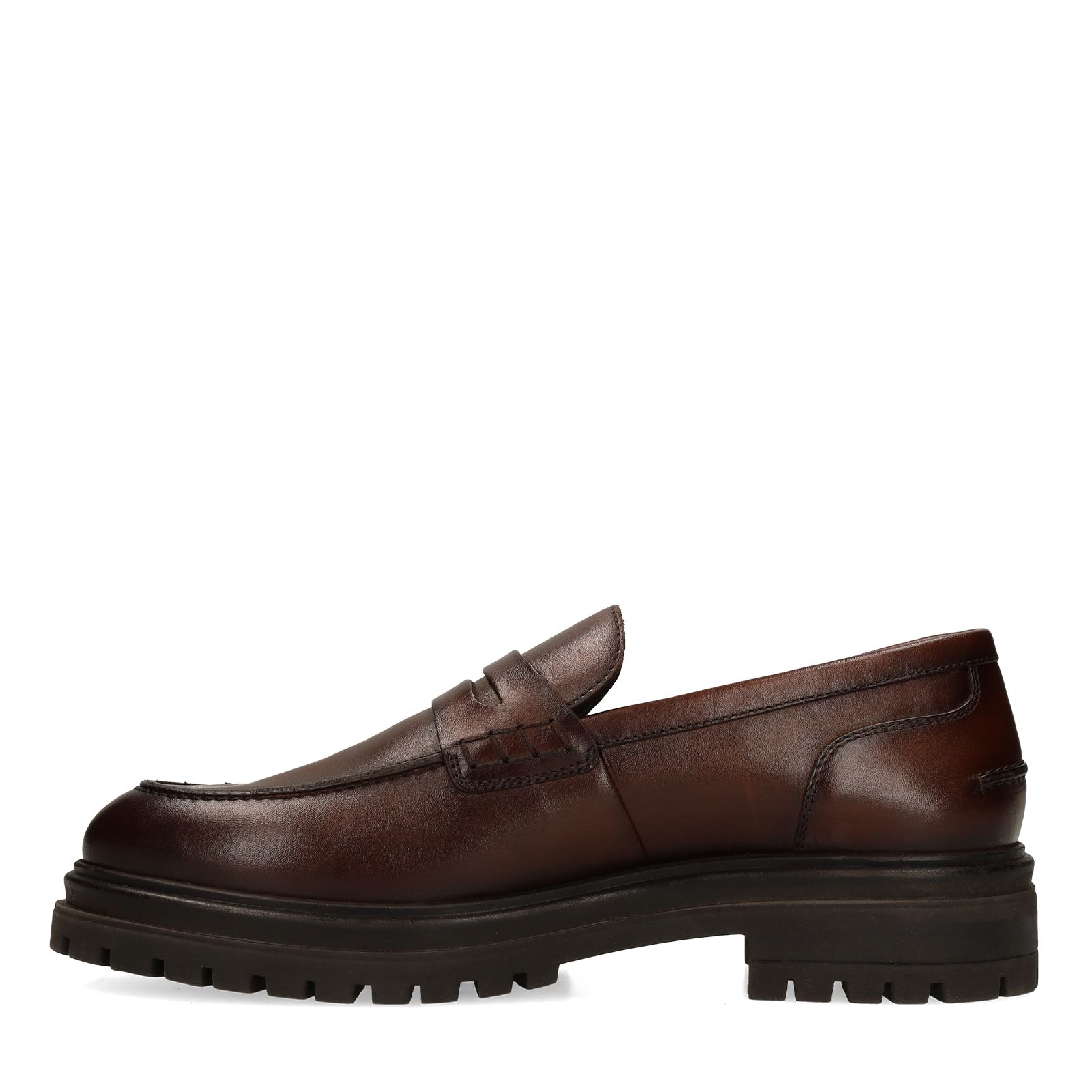 Donkerbruine leren loafers