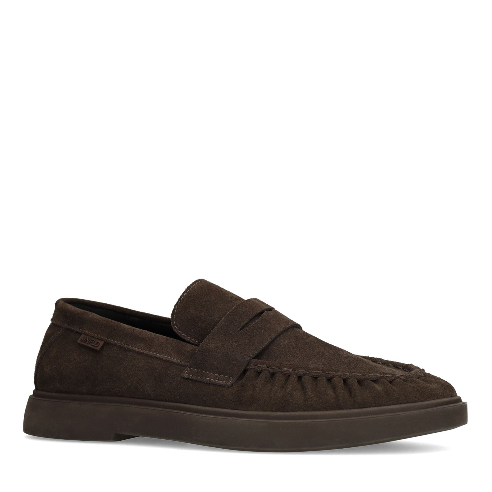 Bruine suède loafers