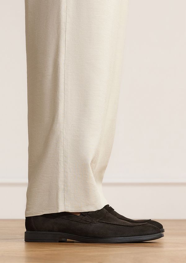 Donkerbruine suède loafers