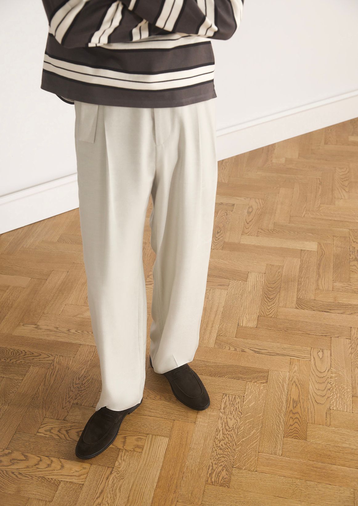 Dunkelbraune Veloursleder-Loafer